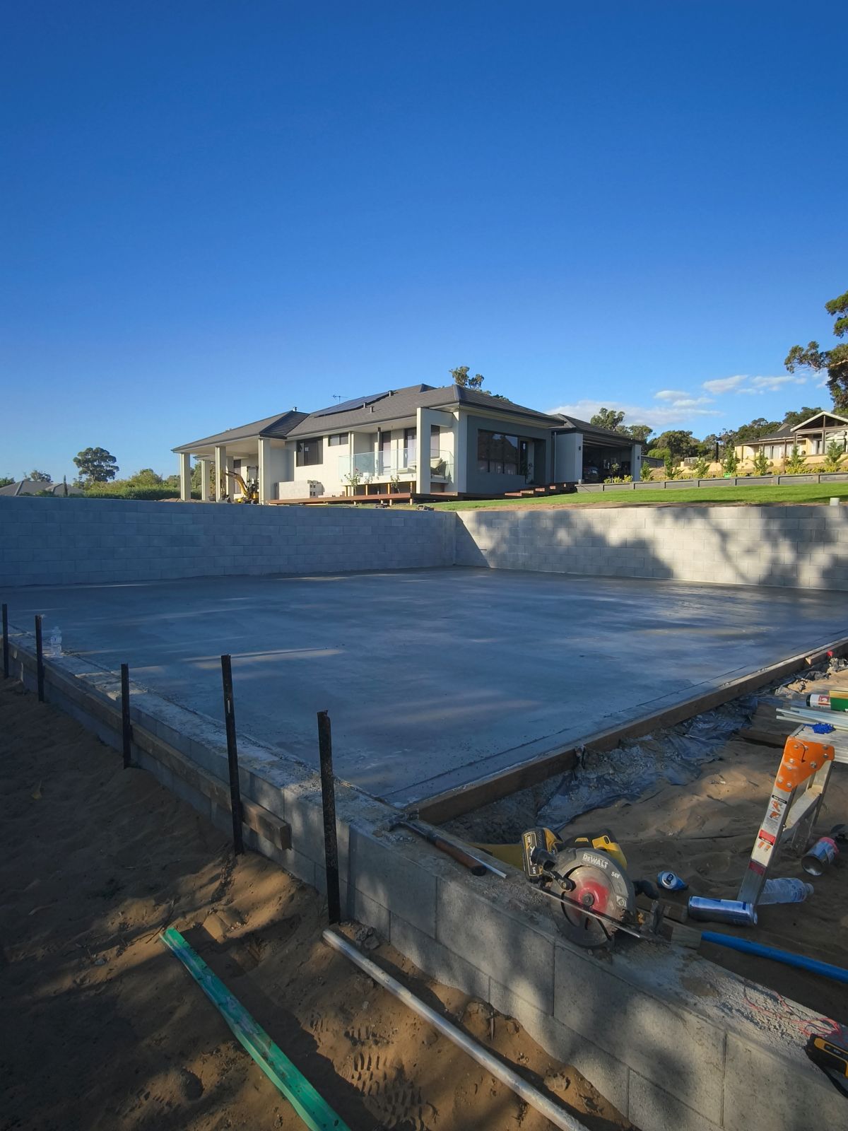 Slab & Block Wall — Rear Yard